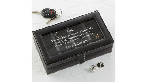 Write your own leather 12-slot engraved accessory box