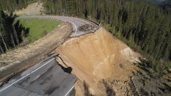 The roadway at milepost 12.8 on Teton Pass, has catastrophically failed, and a long term closure is expected.