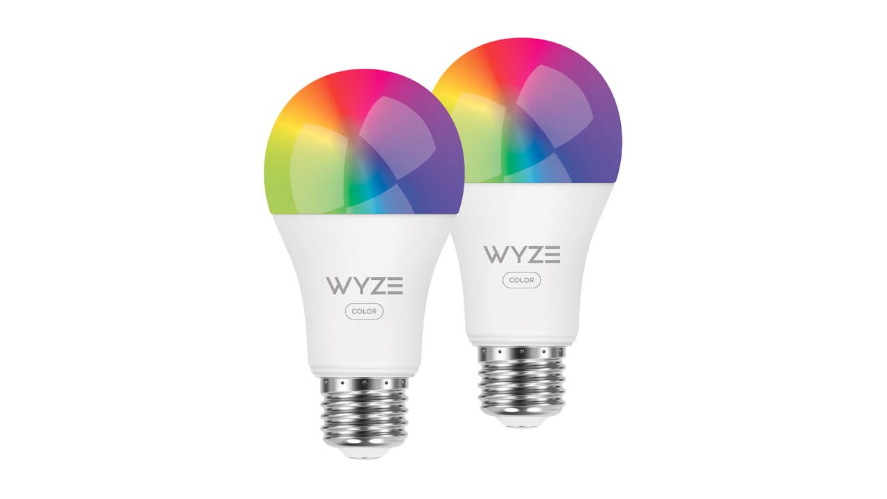 Two Wyze smart bulbs on a white background.