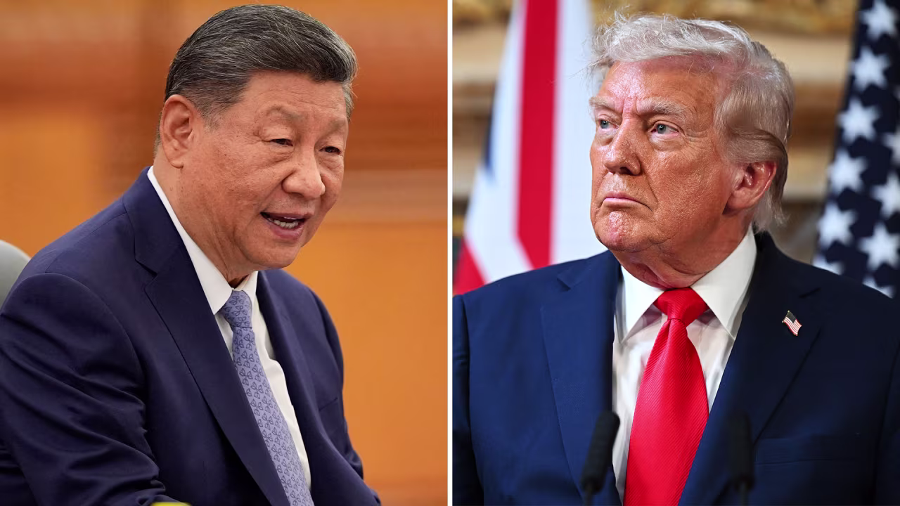 Chinese leader Xi Jinping, left, and US President Donald Trump. 
