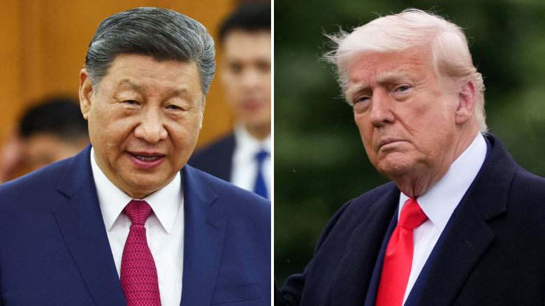 Chinese President Xi Jinping, left, and US President Donald Trump.