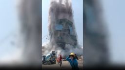 This screengrab taken from a video shows a building collapse in Bangkok, Thailand, on March 28, 2025, following an earthquake centered in neighboring Myanmar. 