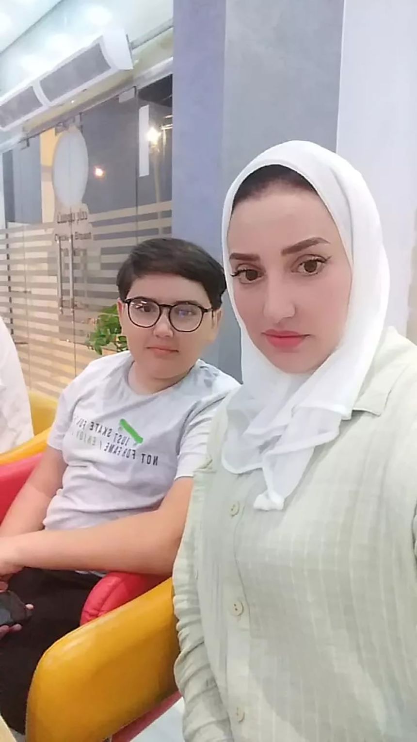 Yamen (left) and his mother Haifa (right) have been in Jerusalem for two years, separated from the rest of their family in Gaza.