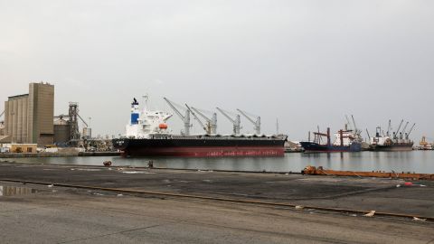 Barcos atracados en el puerto de Hodeidah, en el Mar Rojo, Yemen, el 31 de julio de 2024.