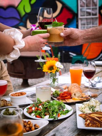 <strong>Community hub: </strong>Diners share a meal at York Food + Drink, a popular gathering place south of Ann Arbor's downtown.