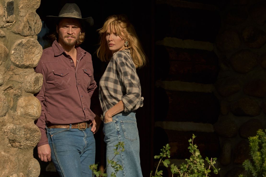 Luke Grimes as Kacey Dutton and Kelly Reilly as Beth Dutton on episode 512 of "Yellowstone"