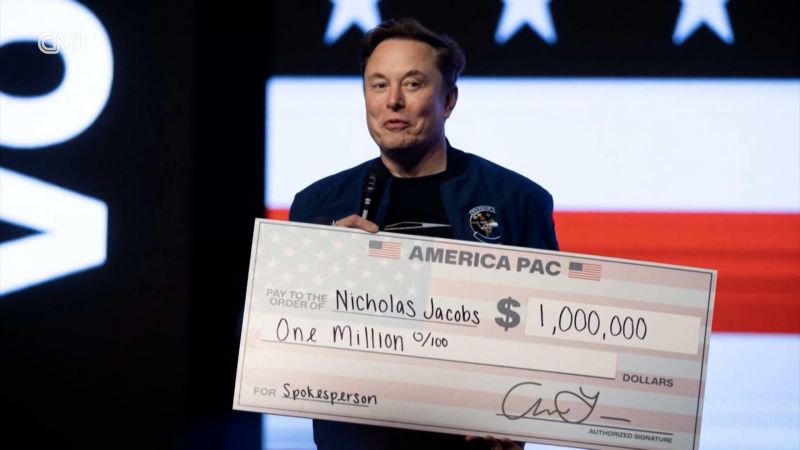 Musk gives away $1 million checks at Wisconsin event