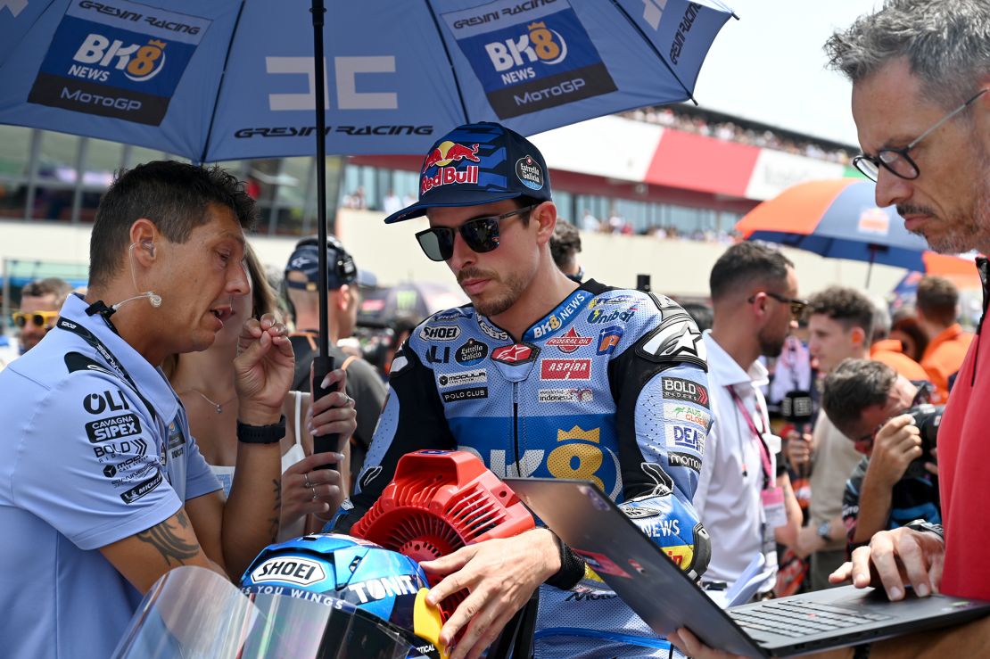 Álex Márquez gets ready to race on the grid at Mugello.