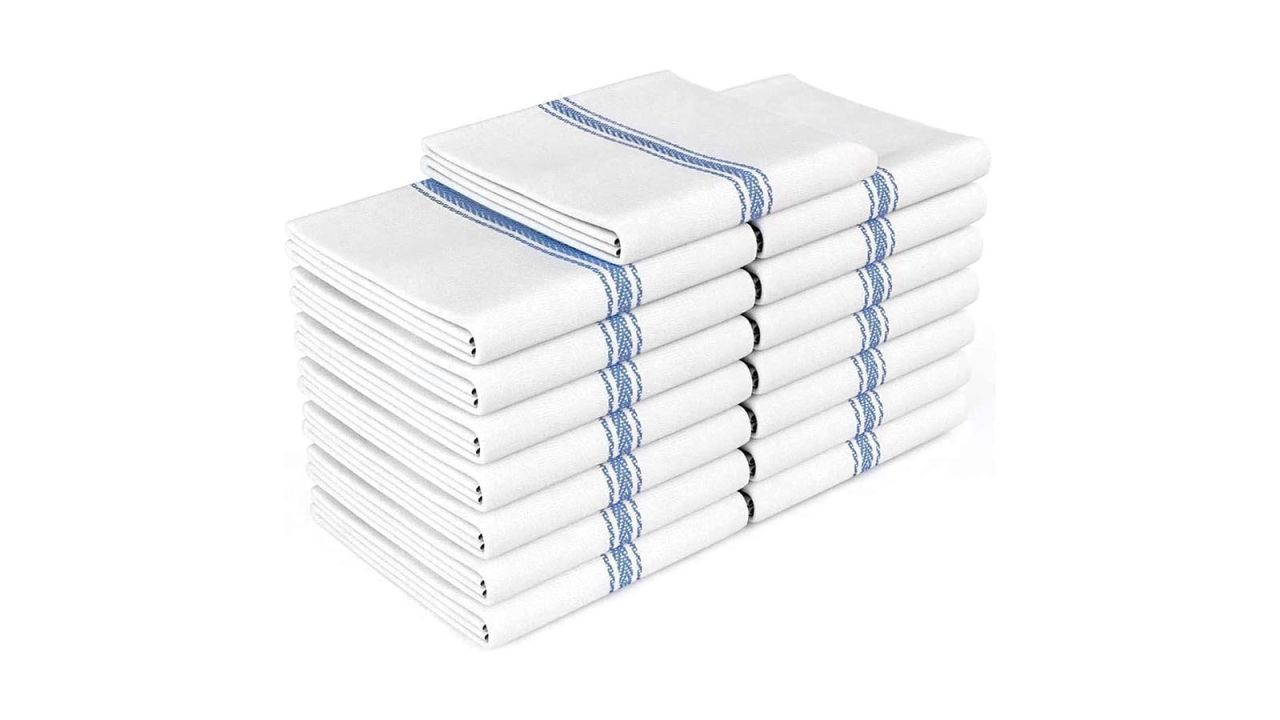 Stack of Zeppoli towels against white background.