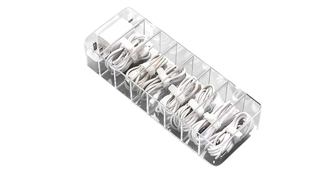 Zgdyui Plastic White Cable Management Box with 10 Wire Ties cnnu.jpg