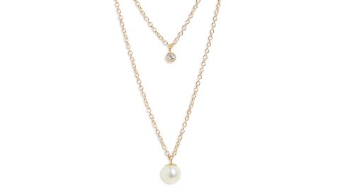 Zoë Chicco Mehrlagige Halskette mit Diamanten und Perlen
