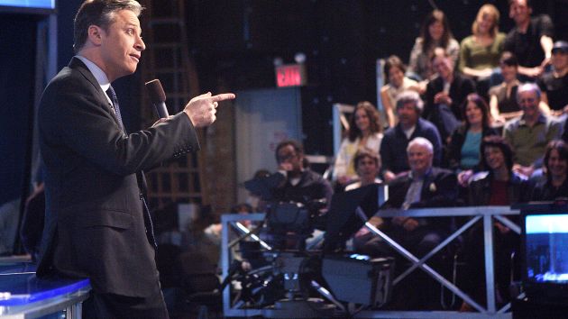 NEW YORK - APRIL 6:  Comedian Jon Stewart talks to the audience during warm-up for a taping of The Daily Show With Jon Stewart at the Daily Show studios April 6, 2005 in New York City. (Photo by Scott Gries/Getty Images)