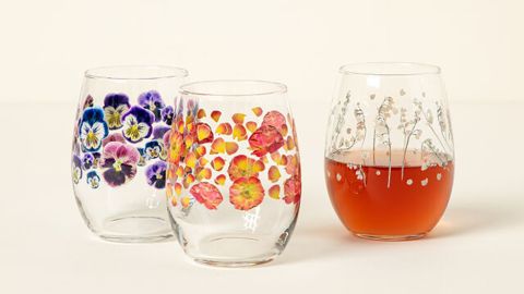 Birth month flower glass