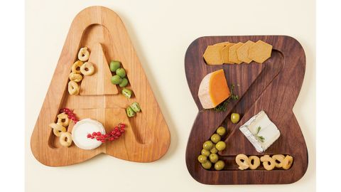 Monogram cheese and crackers serving plate