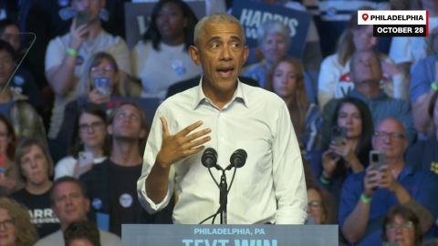 PHILADELPHIA, PENNSYLVANIA - OCTOBER 28: Former U.S. President Barack Obama speaks during a campaign rally also featuring Bruce Springsteen and John Legend in support of Democratic presidential nominee, U.S. Vice President Kamala Harris at Temple University October 28 in Philadelphia, Pennsylvania. Voters in the United States will cast their ballots on November 5, 2024. (Photo by Win McNamee/Getty Images)