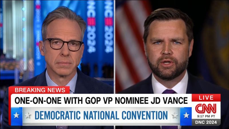 Jake Tapper speaks with Sen. JD Vance about DNC | CNN Politics