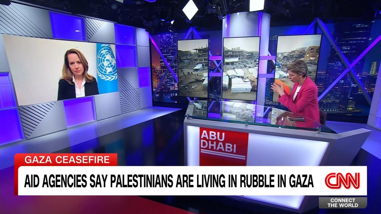 <p>“This is a notable improvement from where we were a couple of months ago” says the head of the U.N.'s International Organization for Migration. But Amy Pope tells Becky Anderson there is a dire need for durable housing for displaced Palestinians.</p>