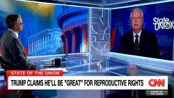 <p>Republican Sen. Lindsey Graham tells CNN’s Jake Tapper that “you need to ask him” when asked to respond to Trump’s social media post vowing to be "great for women and their reproductive rights."</p>