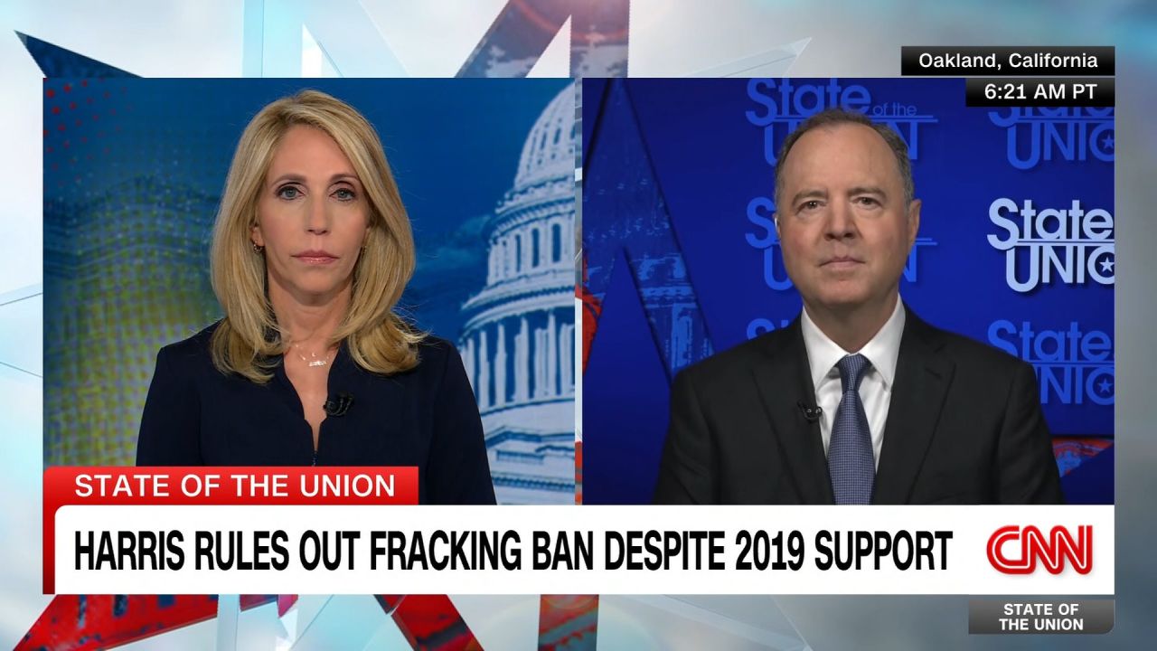 <p>Democratic Rep. Adam Schiff tells CNN’s Dana Bash that he supports banning fracking, but “I'm not the vice president of the United States. And I do think that, when you are representing the whole country, you have a different perspective.”</p>