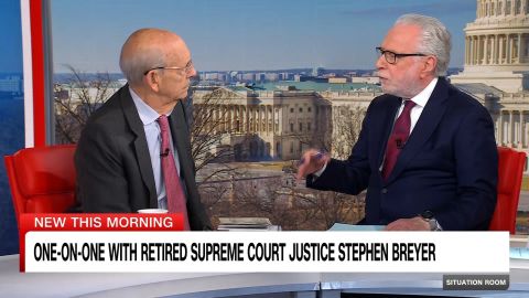 <p>Ret. Supreme Court Justice Stephen Breyer speaks with Wolf Blitzer about the threats to the constitution from close allies of President Trump urging him to ignore court decisions.</p>