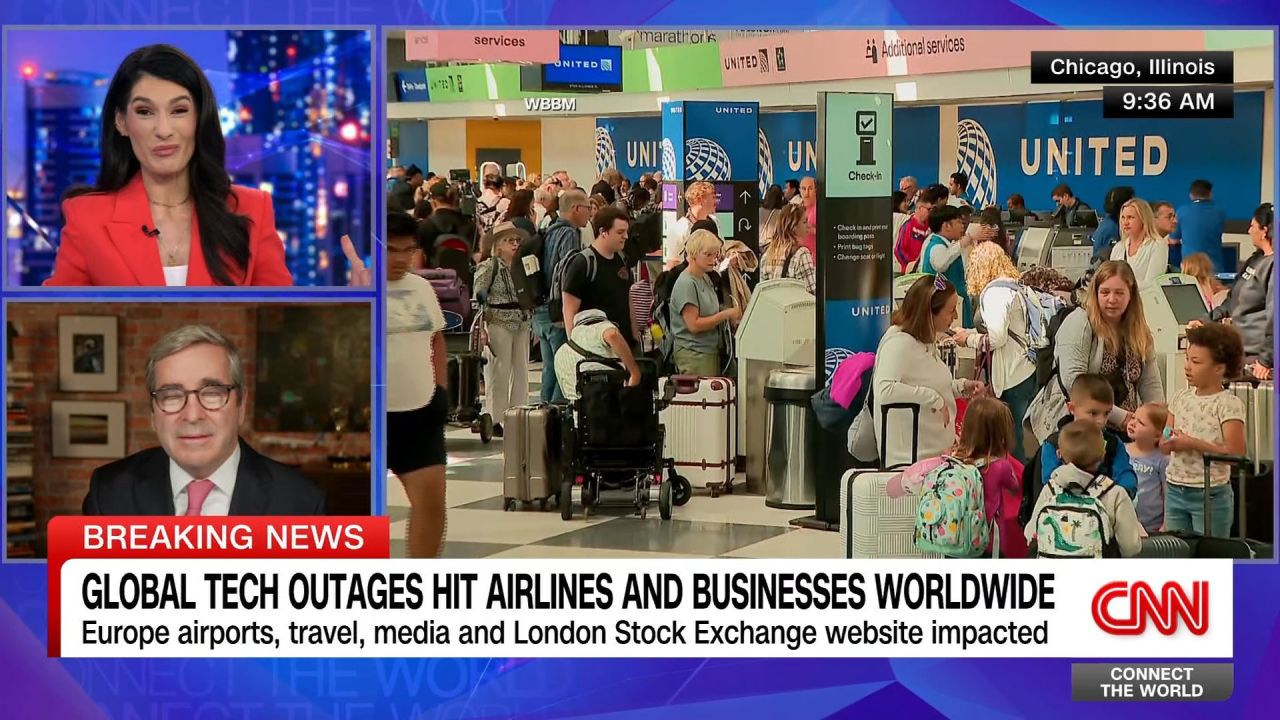 <p>A massive global technology outage left airlines scrambling to get flights off the ground. CNN aviation analyst Miles O'Brien speaks to Eleni Giokos.?</p>