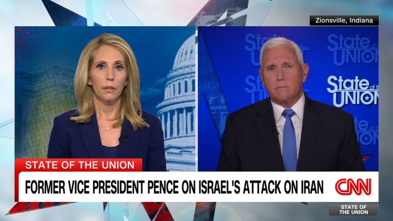 <p>Former Vice President Mike Pence talks with Dana Bash about the recent escalating attacks between Israel and Iran.</p>