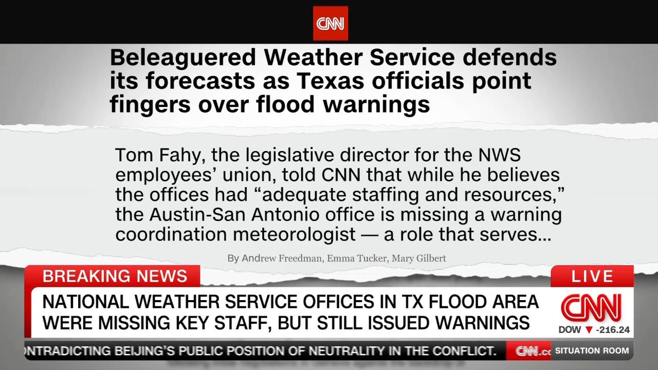 <p>CNN's Brian Todd breaks down the warnings from the National Weather Service ahead of the deadly and catastrophic flooding in the Texas Hill Country.</p>