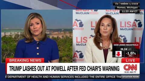 <p>House Republican Conference Chair and GOP Rep. Lisa McClain told CNN's Pamela Brown that Trump's volatile tariffs could make the average consumer "a little uncomfortable," but believes the long-term impact will be American job creation in the skilled trade sector.</p>