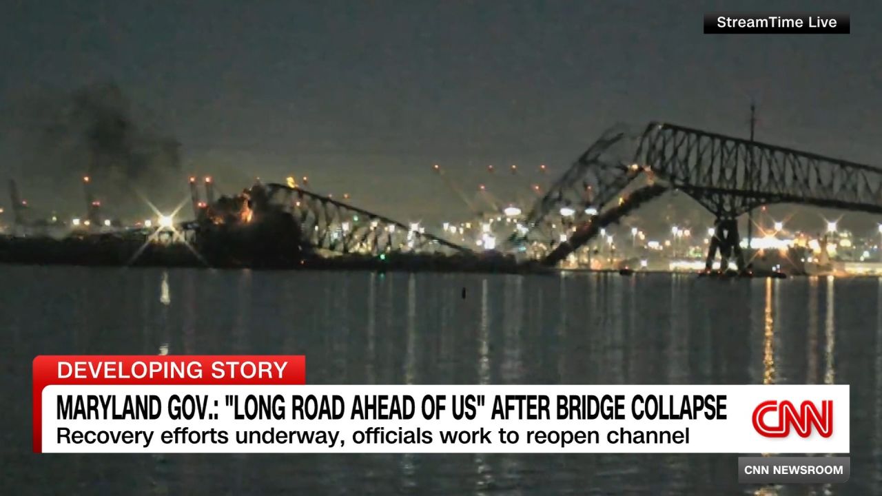 <p>Maryland's governor explains how long it will take to rebuild the Francis Scott Key bridge, and breaks down the search for those still missing. CNN's Pete Muntean reports.</p>
