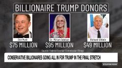 <p>Just three billionaires have given $220m in the last three months to boost Trump's campaign, and Elon Musk is now also holding rallies for Trump.</p>