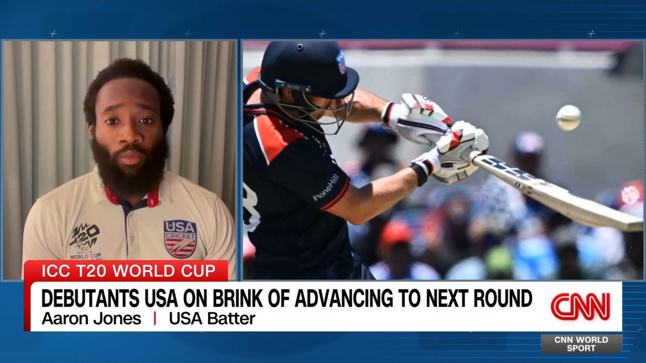 <p>USA cricketer Aaron Jones speaks with CNN World Sport's Patrick Snell. </p>