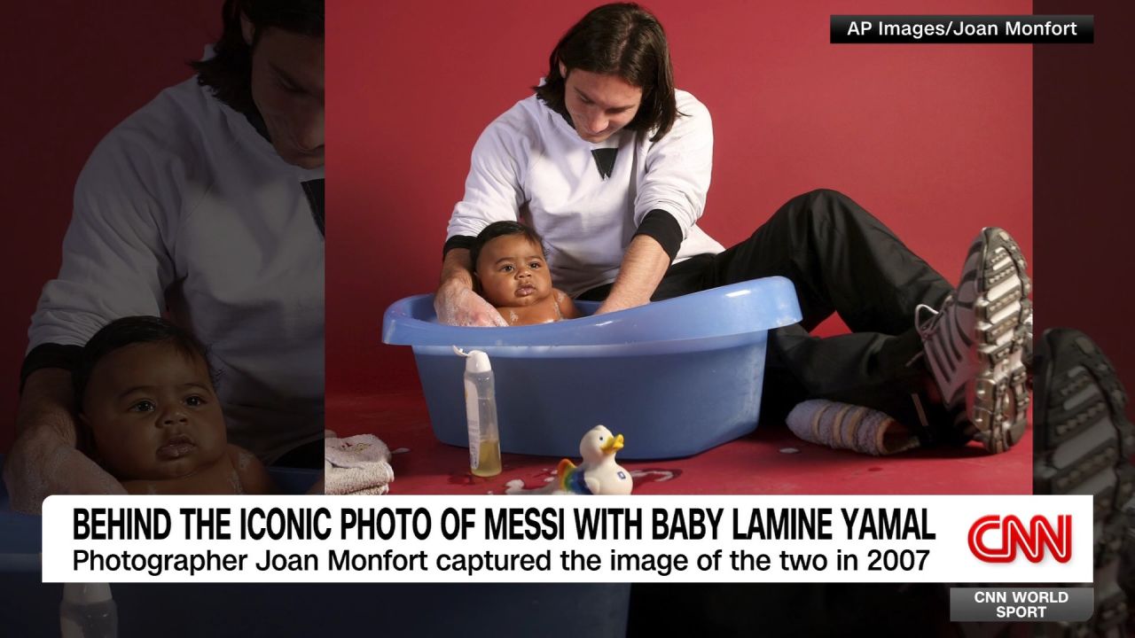 <p>Photographer Joan Monfort captured the image of the Lionel Messi and an infant Yamine Lamal in 2007,  the photo now going viral after both player's run to major finals. Who knew Lamal would be the breakout start of Euro 2024? </p>