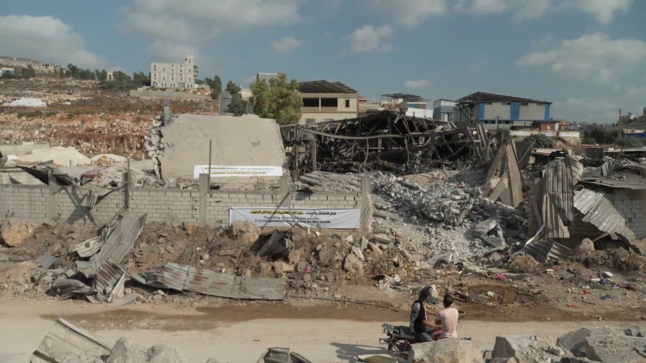 <p>An Israeli strike has killed at least ten people in <a >Nabatiyeh, southern Lebanon</a>, the Lebanese Ministry of Health said, prompting Hezbollah to launch a barrage of retaliatory rockets at Israel. CNN's Ben Wedeman walks through the rubble of a destroyed warehouse in Toul.</p>