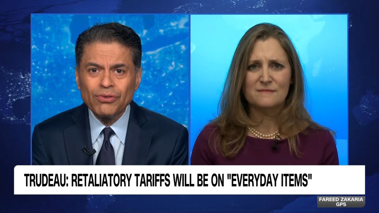 <p>Chrystia Freeland, Canada’s former finance minister and a top candidate to be its next prime minister, explains to Fareed how her country is reacting to US President Donald Trump’s tariffs: “Americans have to understand how hurt and, frankly, how furious Canadians are.”</p>