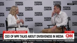 <p>NPR CEO Katherine Maher speaks with Max Foster at SXSW London</p>