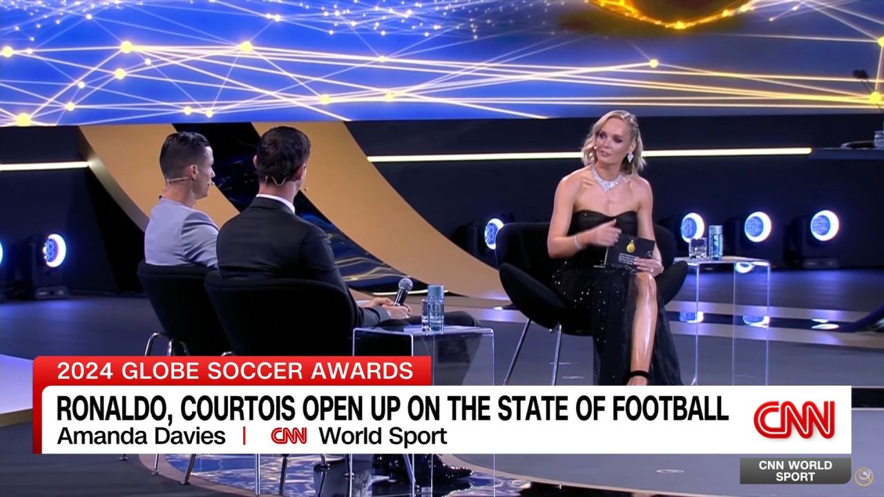 <p>CNN World Sport's Amanda Davies talks to Cristiano Ronaldo and Thibaut Courtois from the Globe Soccer Awards in Dubai.</p>