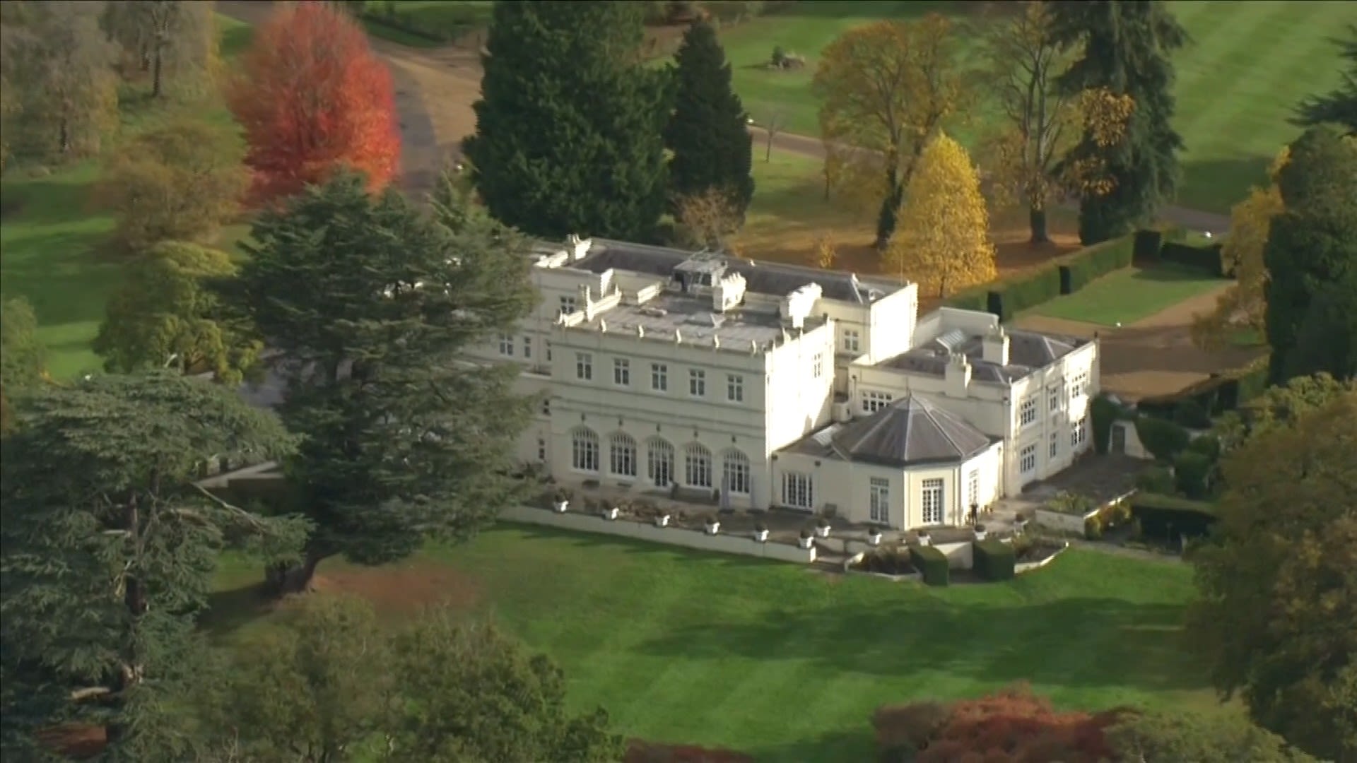 <p>Aerial footage from the BBC via Reuters shows the Royal Lodge on the grounds of Windsor Castle where Prince Andrew currently resides </p>