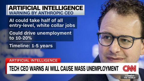 <p>The chief executive of Anthropic, one of the world’s leading artificial intelligence labs, is warning the technology could cause a dramatic spike in unemployment in the very near future. Clare Duffy has the details. </p>