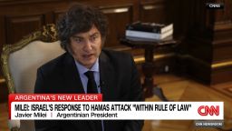 <p>Argentine President Javier Milei sat down with CNN and discussed his view on the Israel-Hamas war, as well as the economy in his country. Stefano Pozzebon reports from Buenos Aires.</p>