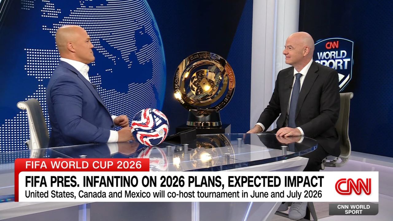 <p>The next 15 months promise to be a busy one for soccer in America. While anticipation mounts for the FIFA World Cup in 2026, which is being hosted by the United States, Canada and Mexico, this summer sees the newly expanded FIFA Club World Cup taking place on American soil, with 32 teams battling it out to be world champion, and for a cut of a record $1 billion prize pool. The man who is in charge of global football, FIFA President Gianni Infantino, recently paid a visit – with the Club World Cup trophy – to CNN’s Techwood Studios in Atlanta, and in this second part of a wide-ranging conversation with CNN Sport’s Coy Wire, Infantino fondly recalled his early memories of the World Cup tournament, and how it dawned on him there was only going to be one way he could get his hands on the coveted trophy. </p>