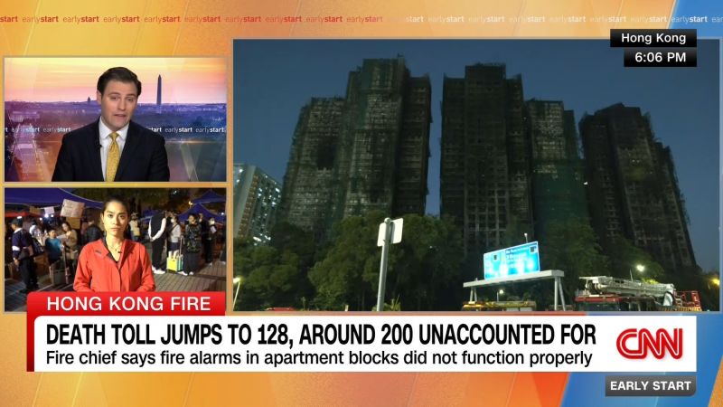 CNN is at a community square in Hong Kong where volunteers are helping people affected by the fire