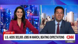 <p>The U.S. added 303,000 jobs in March, exceeding expectation of 200,000.</p>