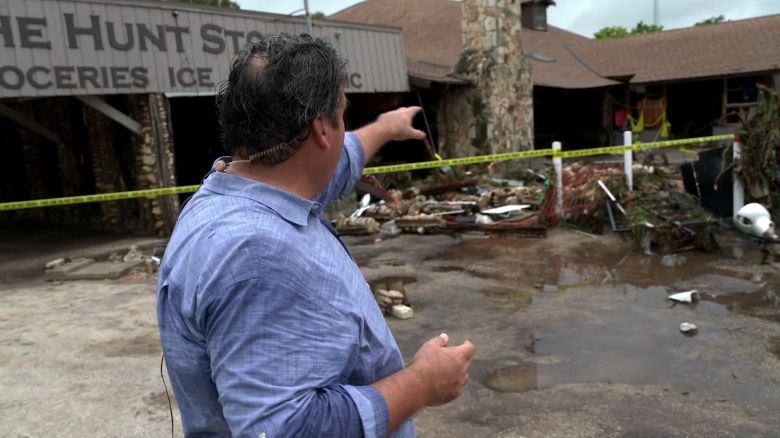 <p>Water reaching rooftops, families escaping their second-floor homes – the town of Hunt was hit hard by flash flooding that's left more than 20 children from nearby Camp Mystic missing in the storm's aftermath. CNN's Ed Lavandera is on the scene to show how high those floodwaters reached.</p>