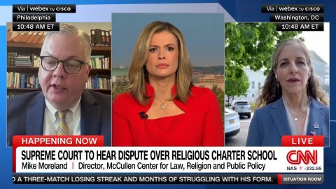 <p>Michael Moreland, a law professor at Villanova University, and Rachel Laser, President and CEO of Americans United for Separation of Church and State, joined CNN's Pamela Brown to share their perspectives on how a pending decision by the Supreme Court could change the separation of church and state in public schools. </p>