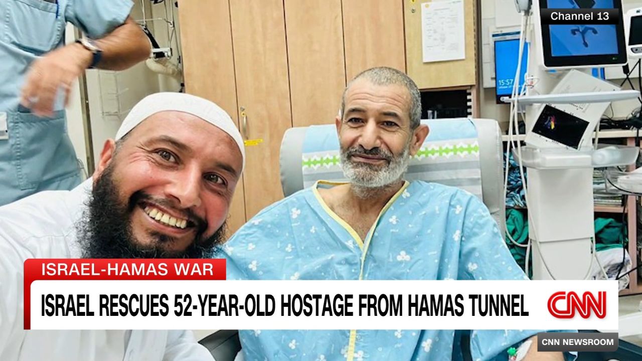 

<p>Farhan Al-Qadi, 52, an Israeli citizen held hostage since October 7, is ” in=”” a=”” stable=”” medical=”” condition=”” after=”” being=”” rescued=”” from=”” tunnel=”” southern=”” gaza=”” operation=”” an=”” Israeli=”” military=”” spokesperson=”” says.=”” cnn=”” jeremy=”” diamond=”” reports.=””/>” class=”image__dam-img image__dam-img – loading” onload=”this.classList.remove(“image__dam-img – loading”)” onerror=”imageLoadError(this)” height=”1080″ width=”1920″/></picture>
    </div>
</div></div>
</p></div>
</div>
<div class=