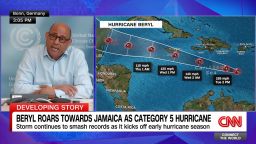 <p>A top U.N. climate official is seeing his home island bombarded by the earliest CAT-5 hurricane ever recorded in the Atlantic. Becky Anderson interviews Simon Stiell. </p>