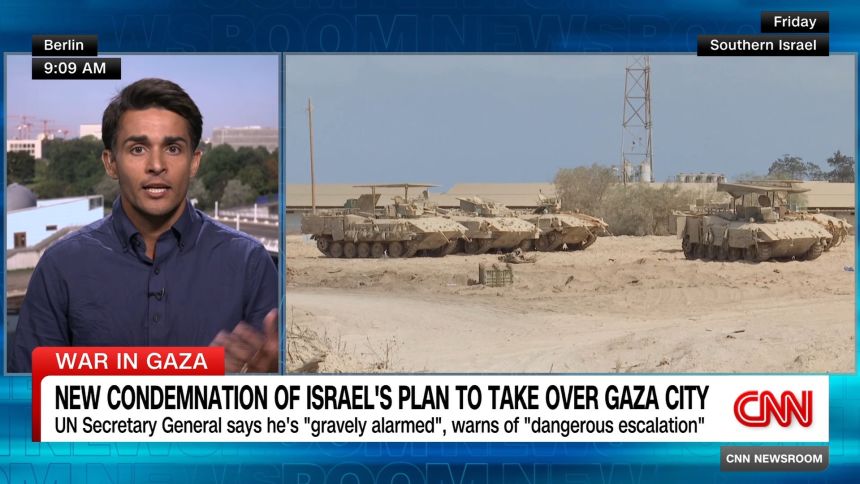 <p>International leaders are piling on condemnation of Israel's plan to take over Gaza City. Sebastian Shukla reports from Berlin.</p><p><br /></p>