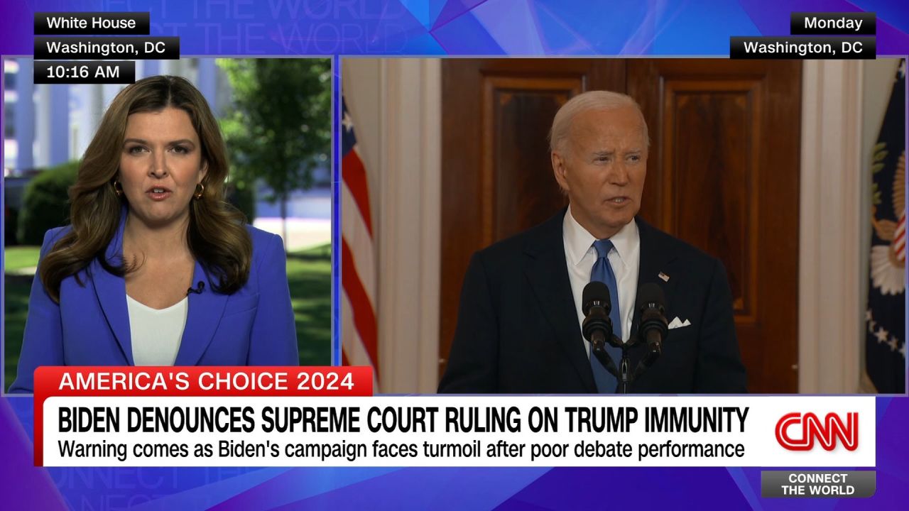 <p>The U.S. President defiant after High Court ruling as the administration tries to grapple with his debate performance. CNN’s Arlette Saenz reports.?</p>