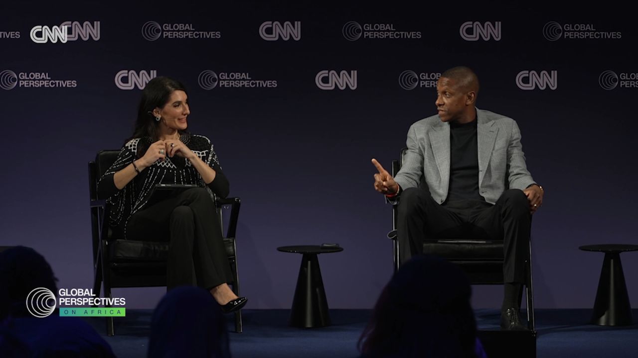 <p>Masai Ujiri, co-founder, Zaria Group and Giants of Africa, speaks to CNN’s Eleni Giokos at Global Perspectives on Africa.</p>