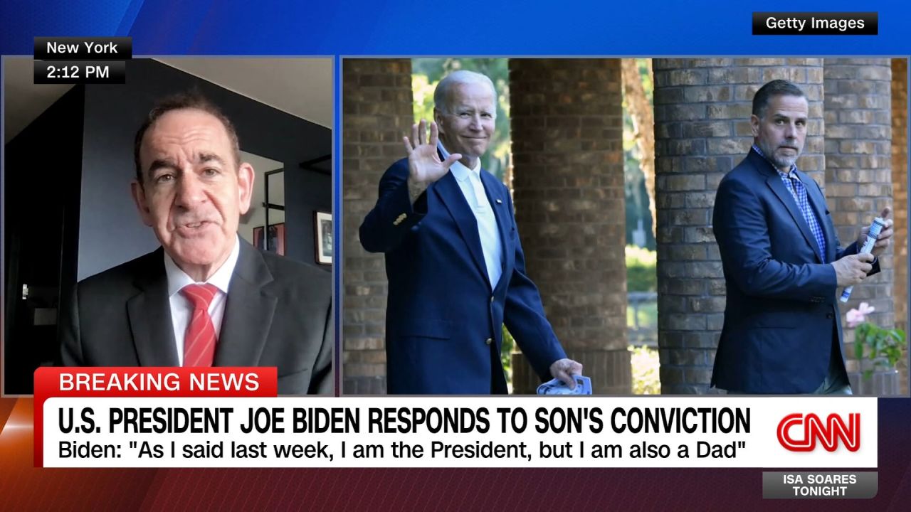 <p>As Hunter Biden is convicted on three federal gun charges, presidential historian Tim Naftali reacts to the verdict. He tells Bianna Golodryga it's a significant moment for the country to hear Joe Biden react in a such a human way.</p>